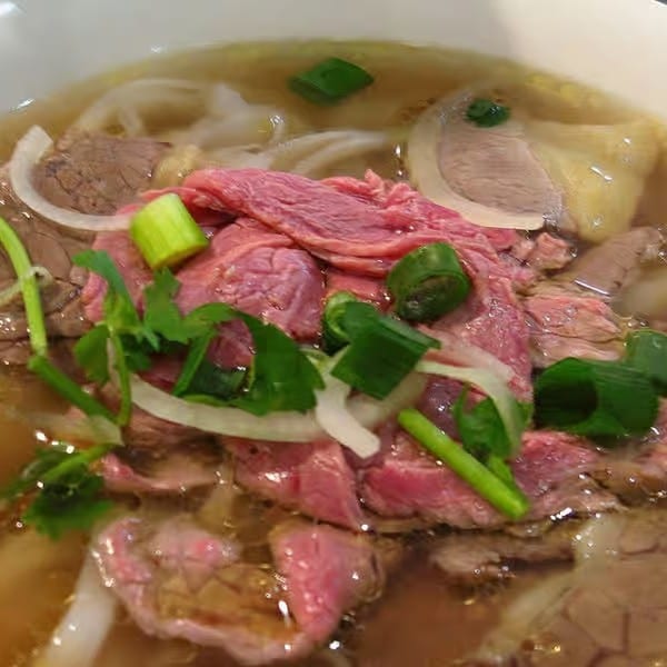 Rare Steak & Well Done Noodle Soup.